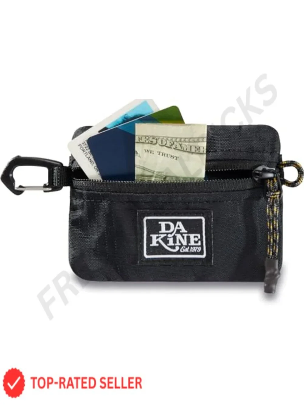 Men's Slim Recycled Nylon Zip Wallet with Key Clip & Velcro Pocket